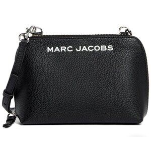 New Marc Jacobs Grind Crossbody Pouch Pebble Leather Black